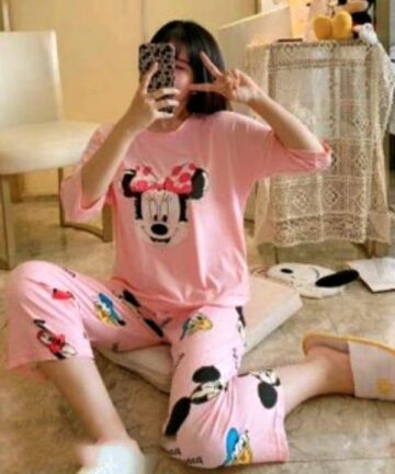 Cotton jersey two pcs mickey mouse printed Sleepwear Glammy Closet